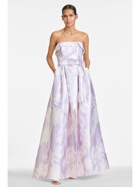 Sachin & Babi Lavender Ivory Ikat Strapless Brielle Gown